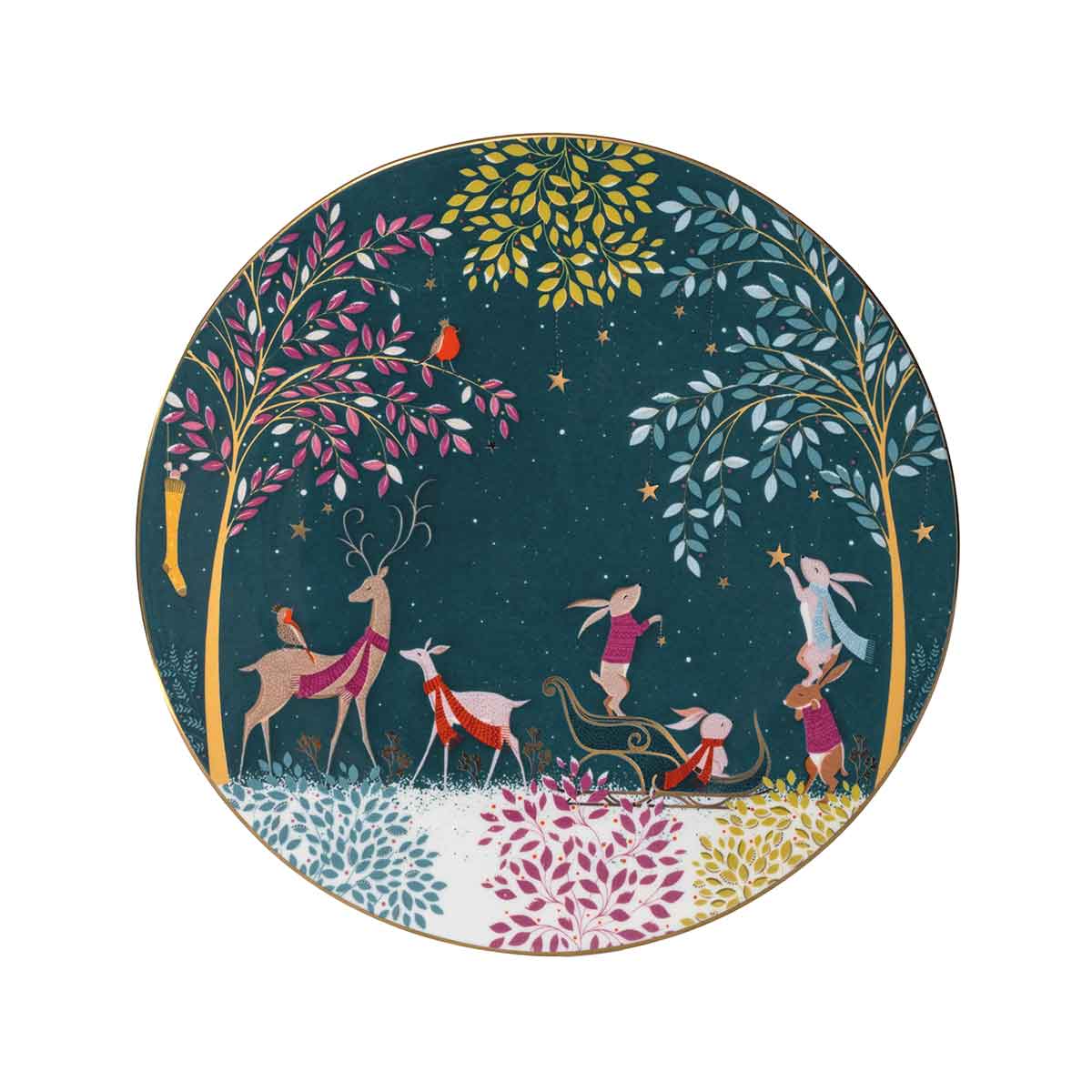 Sara Miller Woodland Tales Serving Plate, Deer & Robin image number null